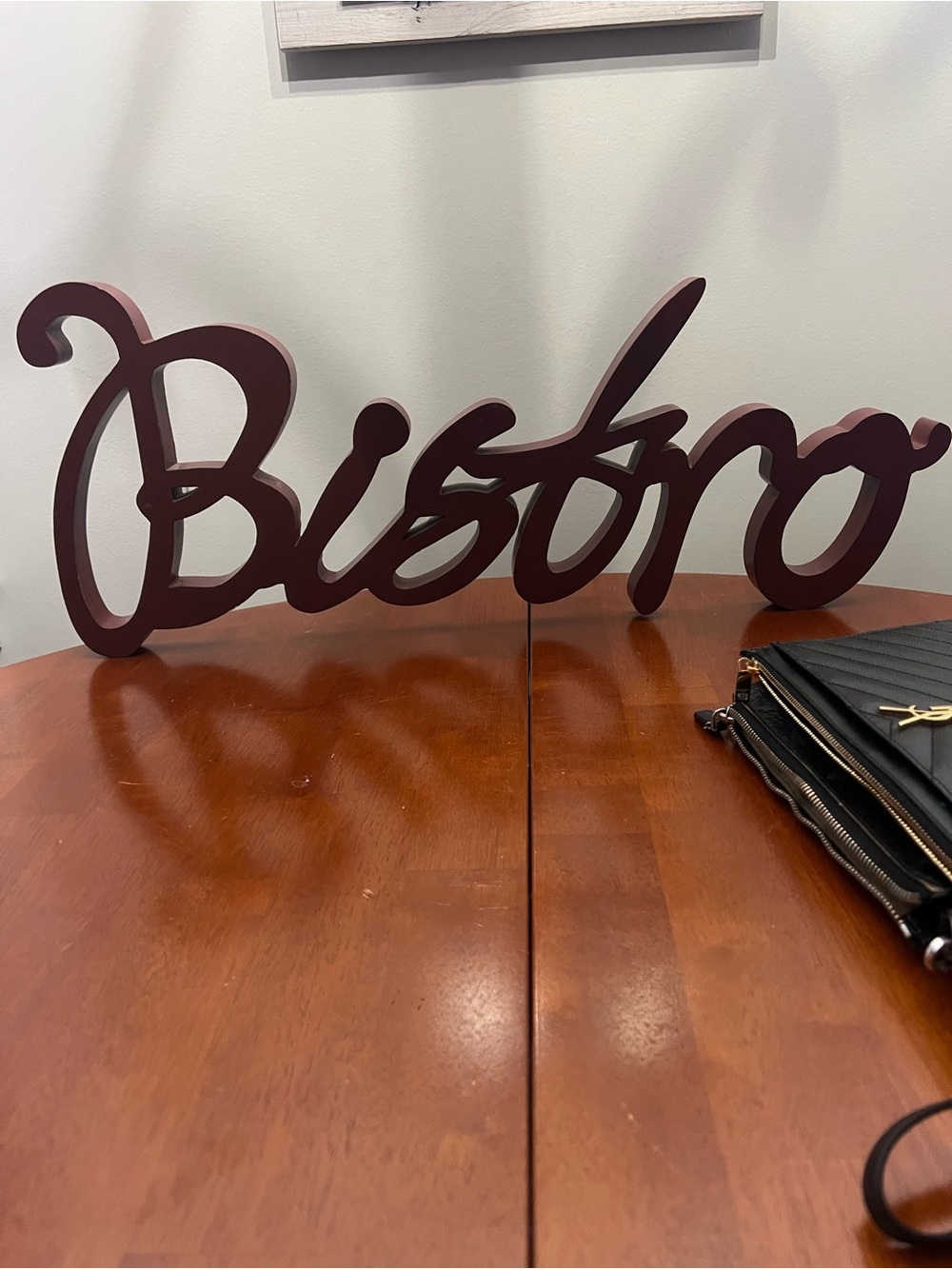 Bistro Script Wooden Sign - Deep Burgundy - BTC Decor - coffee bar sign -